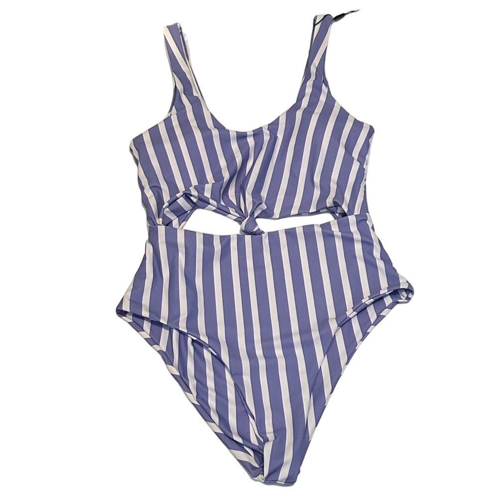 Zaful Purple and White Swimsuit Size 6 NWT